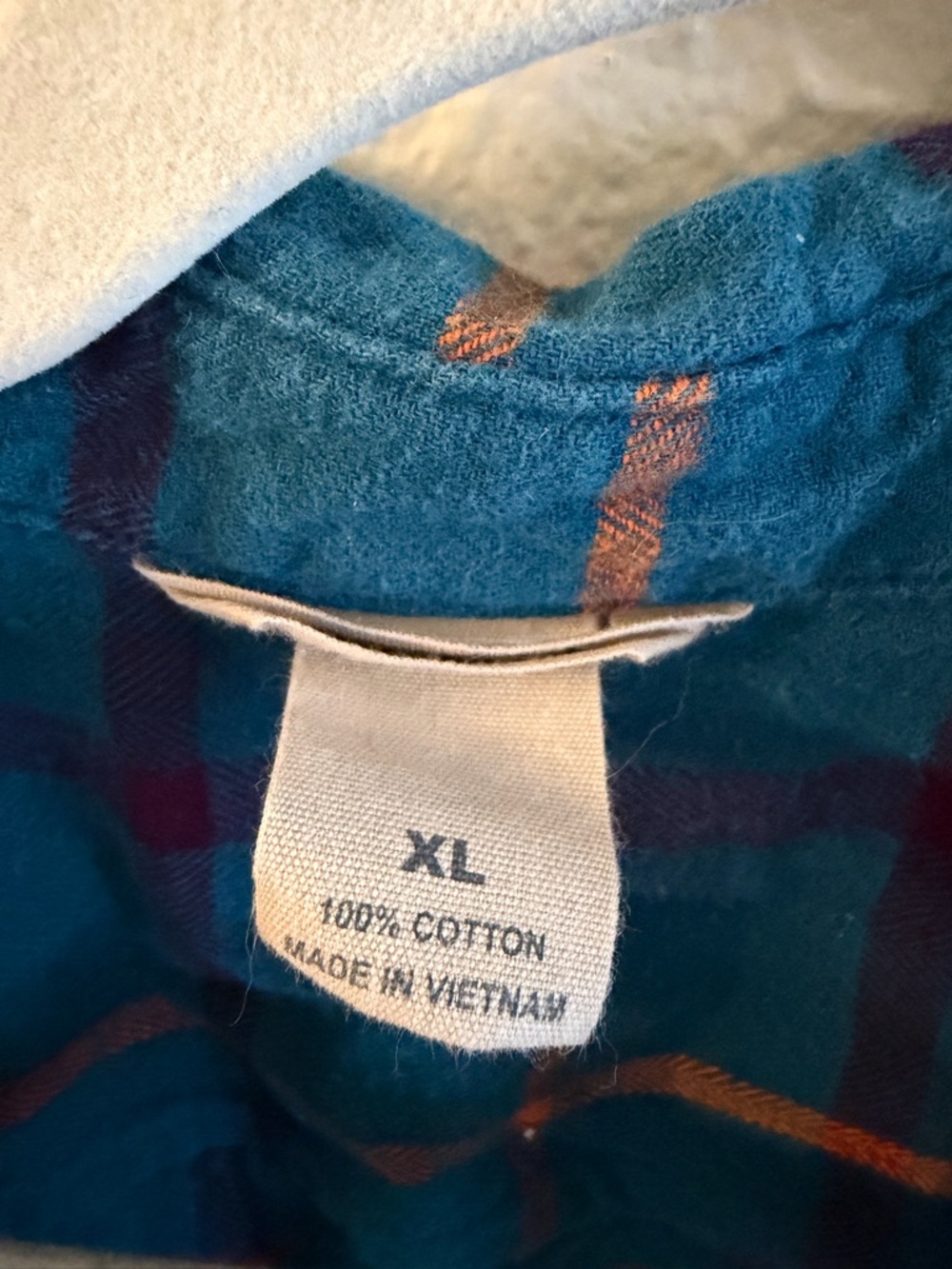 Duluth Trading Co Blue Plaid Button-Front Hooded Shirt - Picture 4 of 4